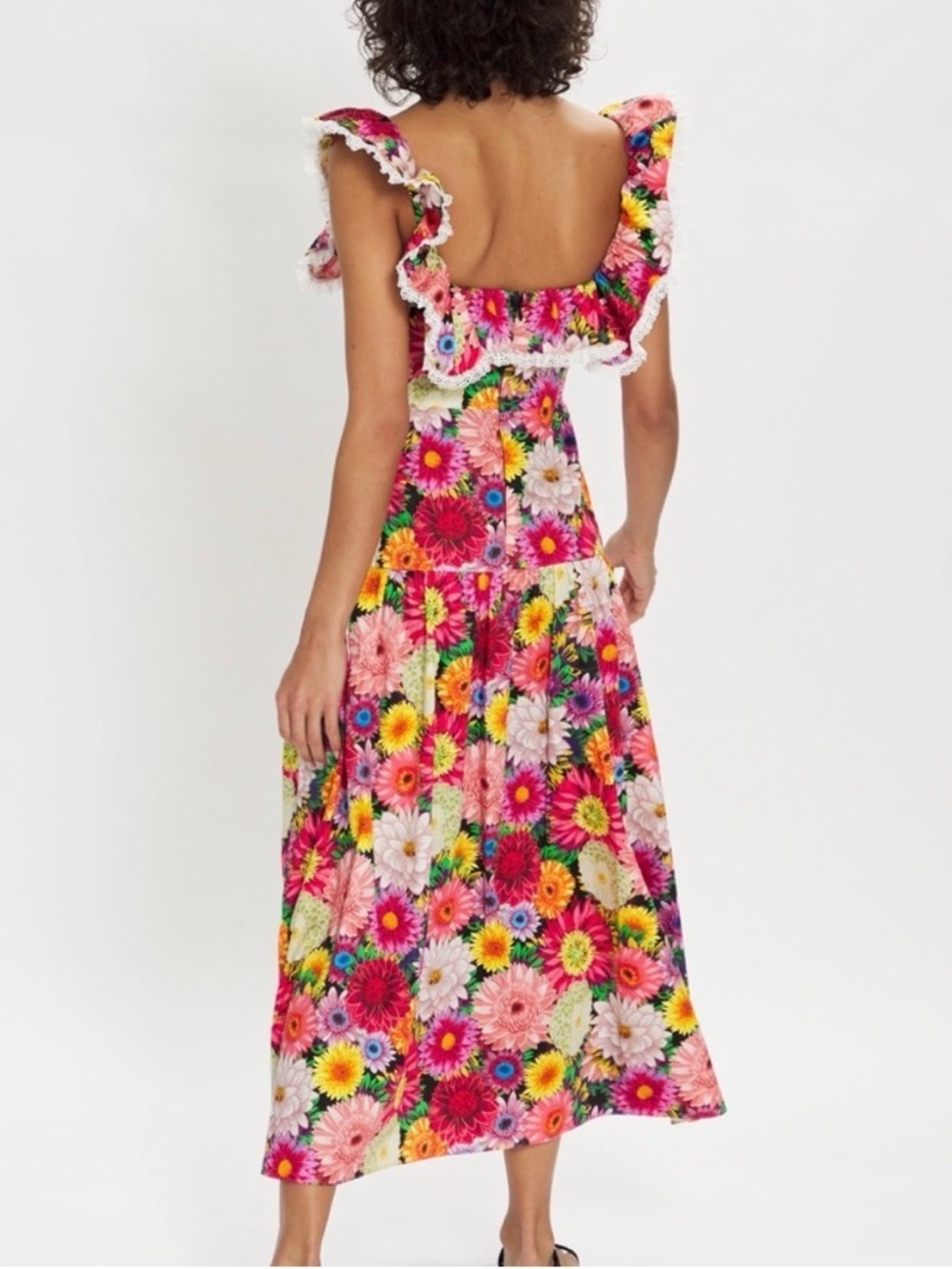 BORGO DE NOR Jessie Over the Rainbow Floral Midi Dress Sz 8 AU/4 US - Picture 5 of 11